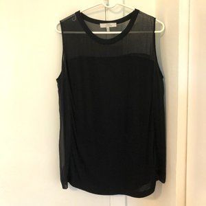 Robert Rodriguez Black Sleeveless Sheer Blouse Sz M